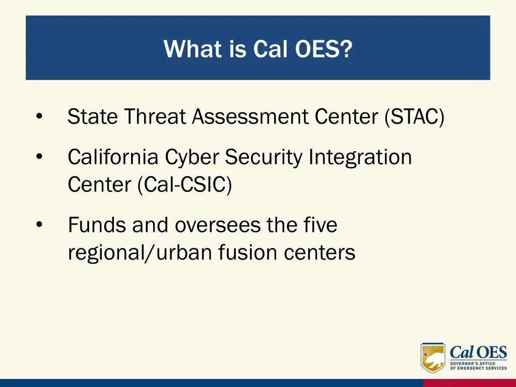 what is cal oes 1