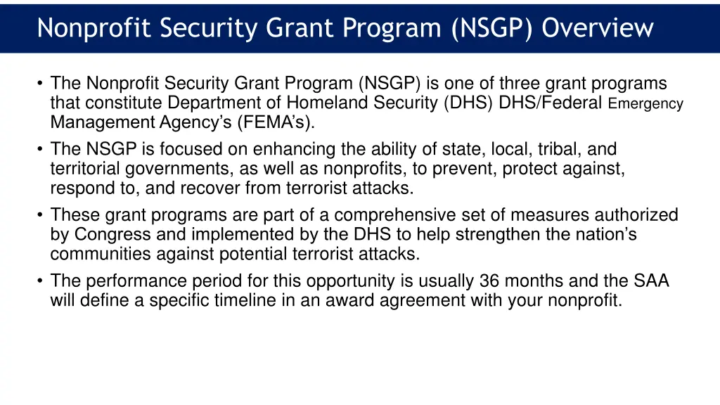 nonprofit security grant program nsgp overview 1