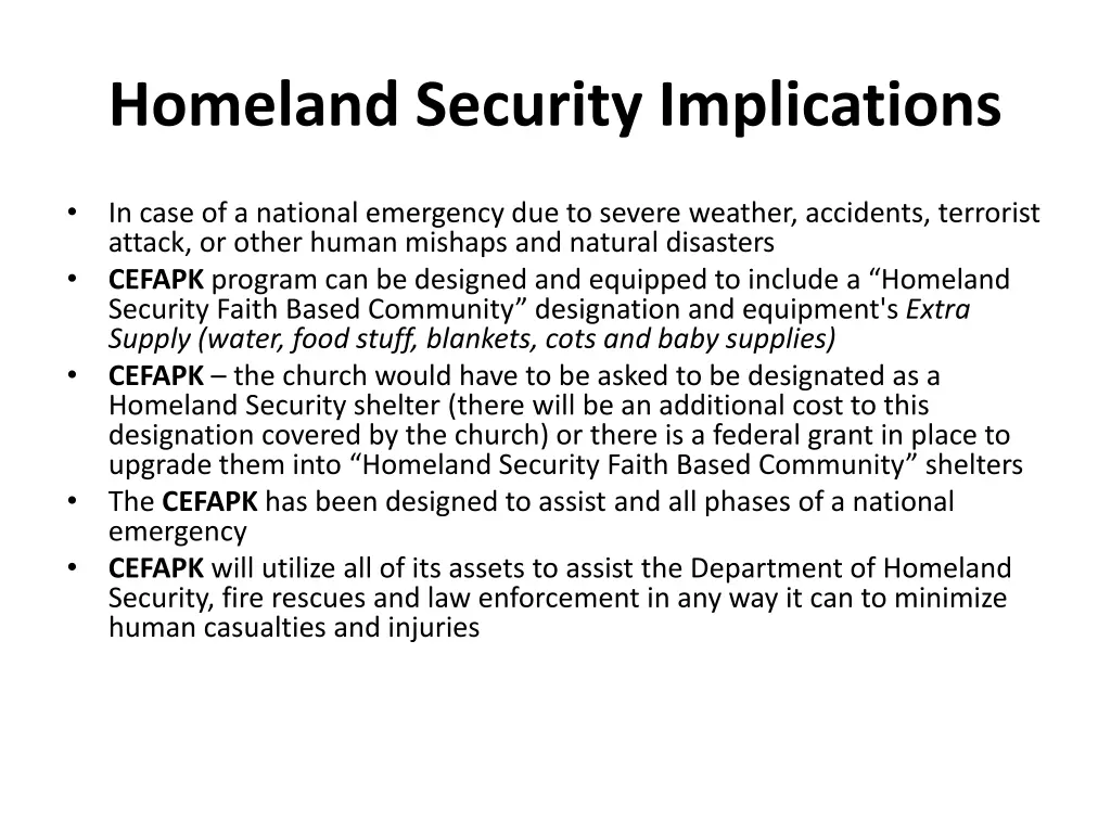 homeland security implications