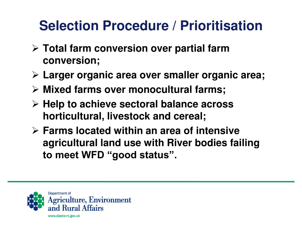 selection procedure prioritisation