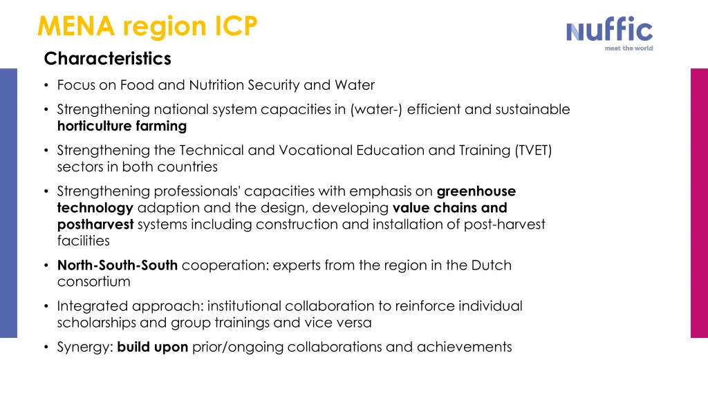 mena region icp characteristics