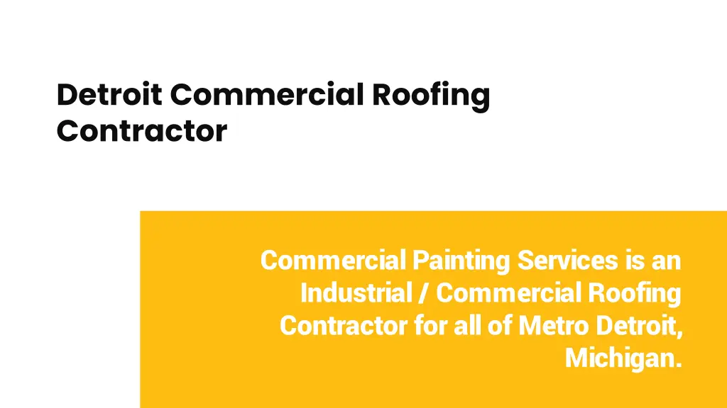 detroit commercial roofing contractor