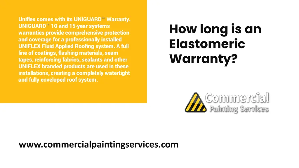 uniflex comes with its uniguard warranty uniguard