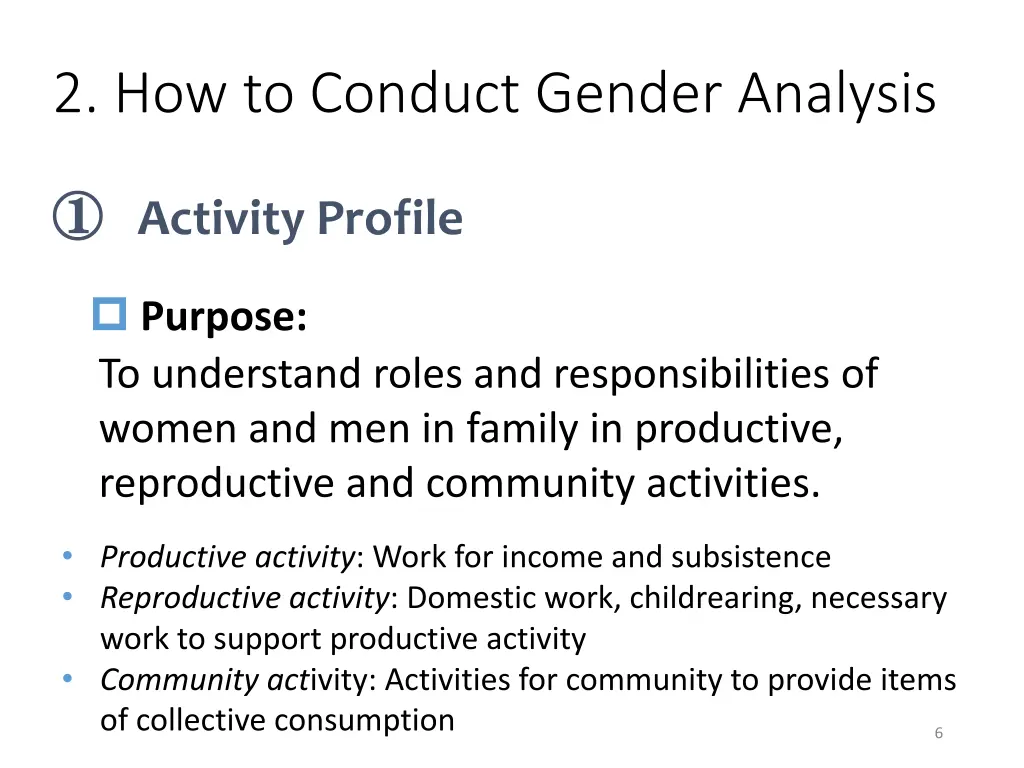 2 how to conduct gender analysis