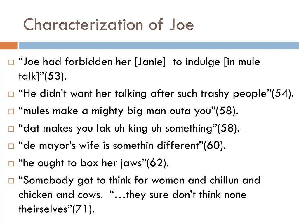 characterization of joe