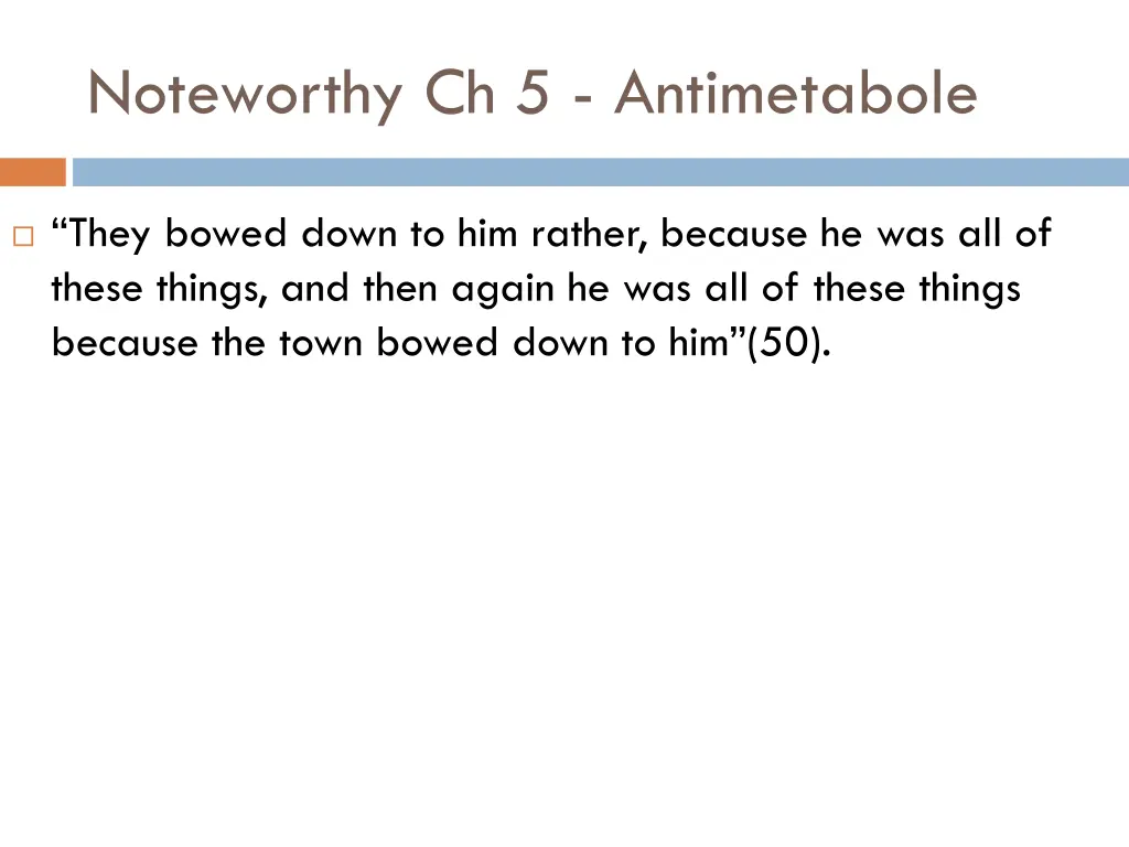 noteworthy ch 5 antimetabole