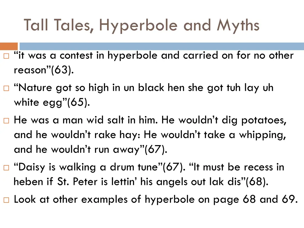 tall tales hyperbole and myths