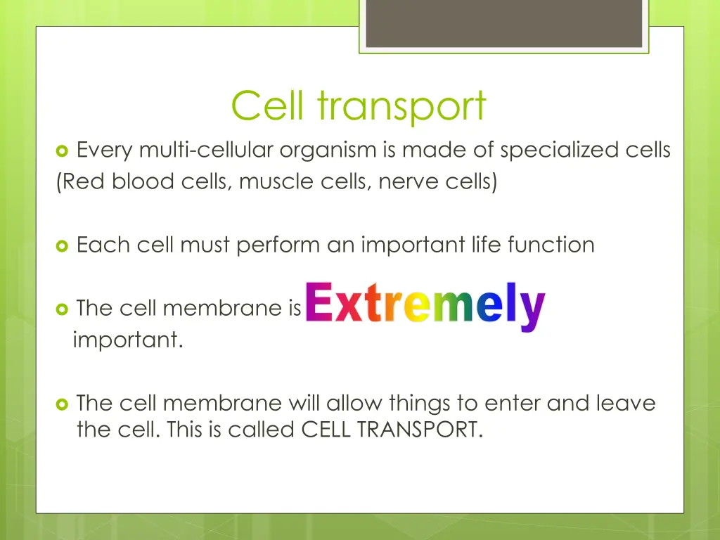 cell transport