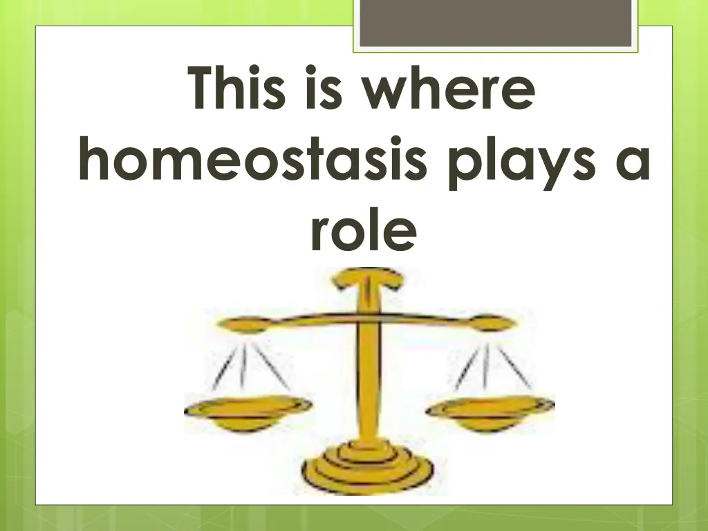 this is where homeostasis plays a role