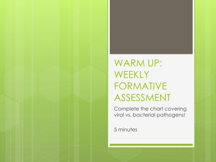 warm up weekly formative assessment complete