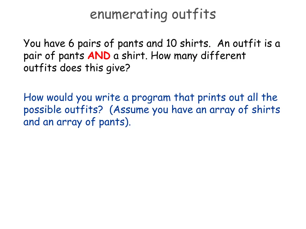 enumerating outfits 1