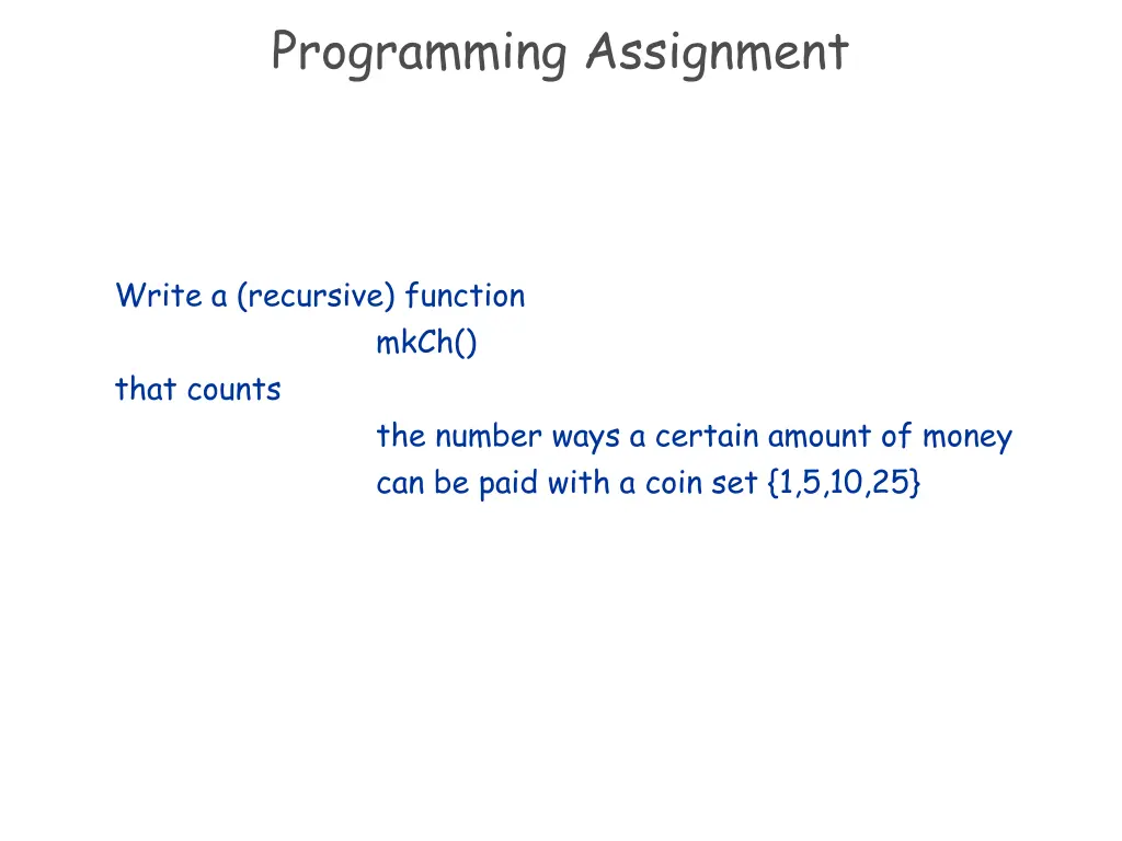 programming assignment