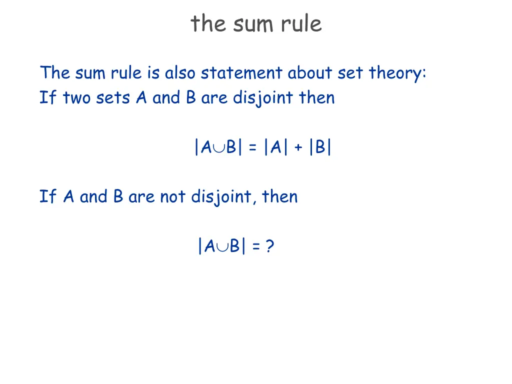 the sum rule