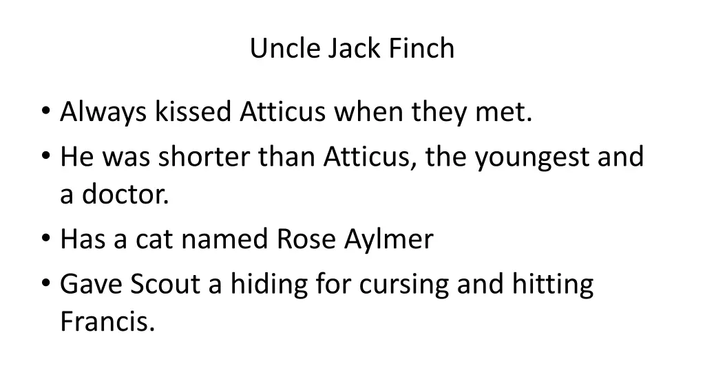 uncle jack finch