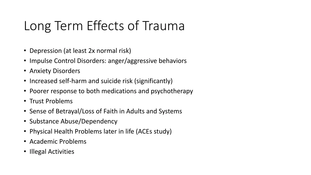 long term effects of trauma