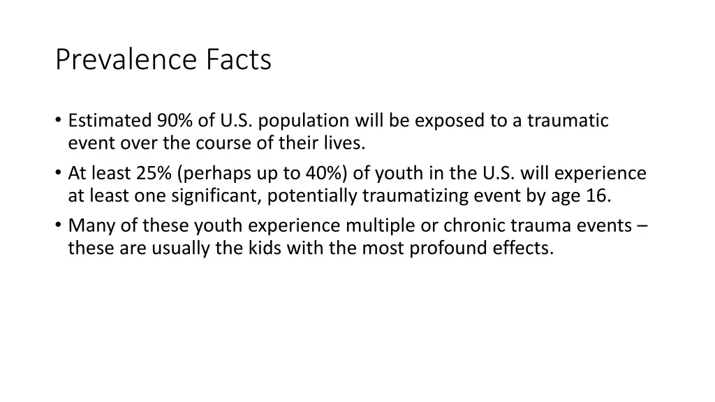 prevalence facts