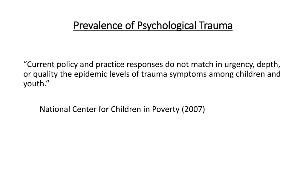 prevalence of psychological trauma prevalence