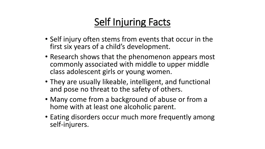 self injuring facts self injuring facts 1