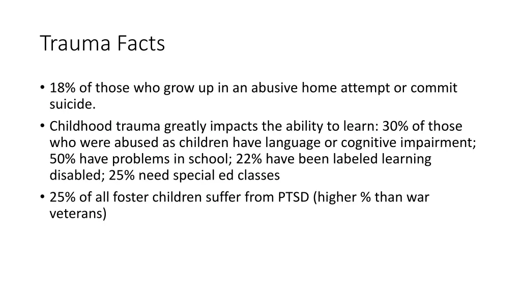 trauma facts