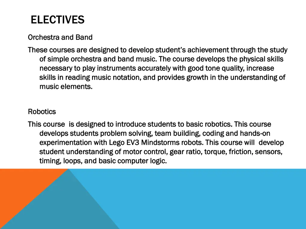 electives 1