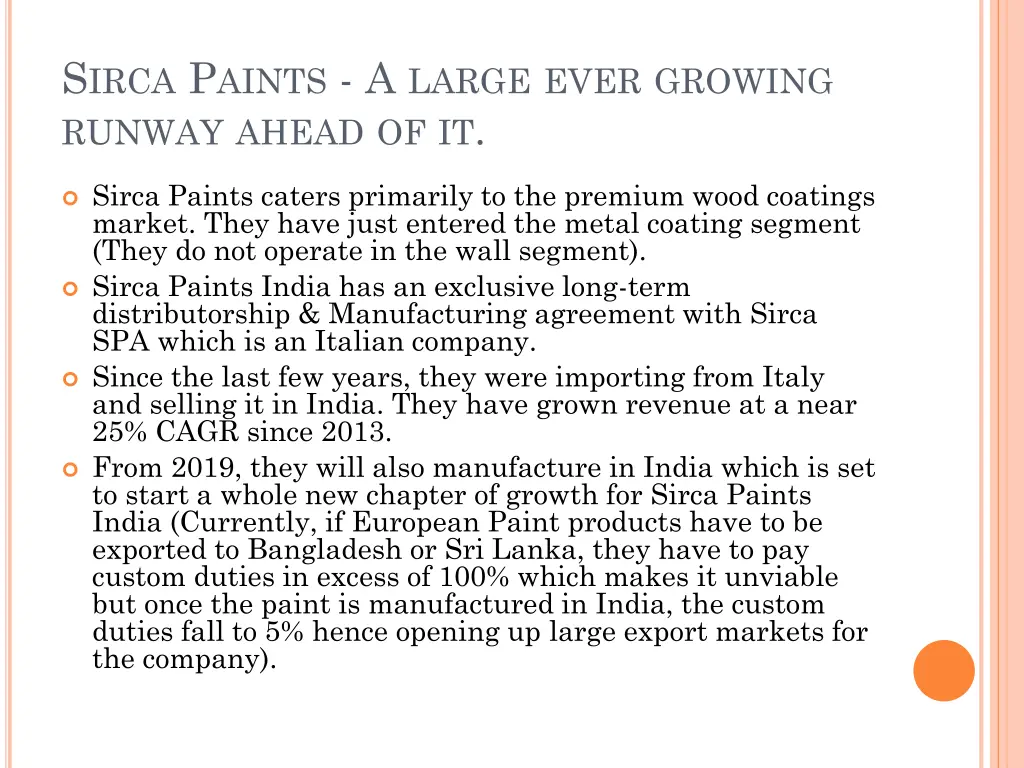 s irca p aints a large ever growing runway ahead