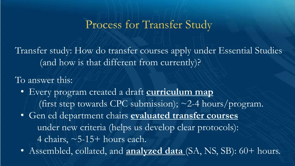 process for transfer study