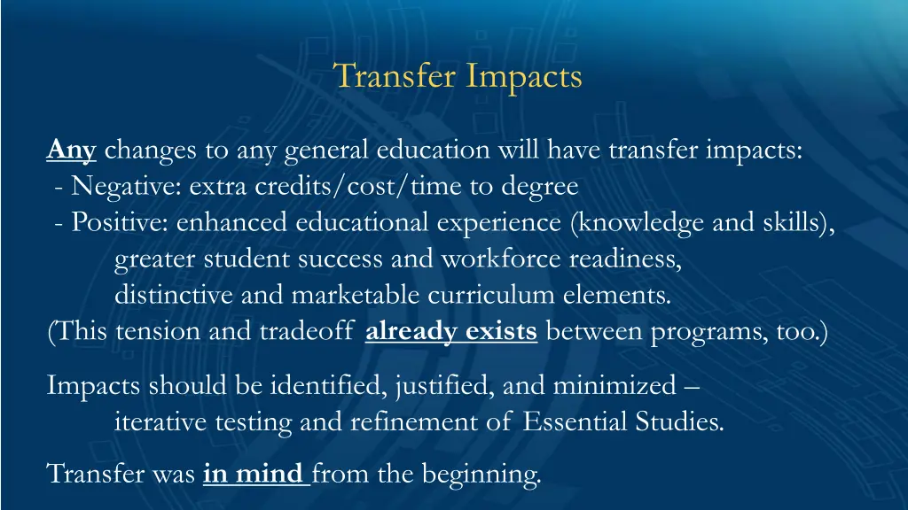 transfer impacts