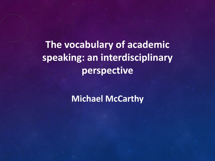 the vocabulary of academic speaking