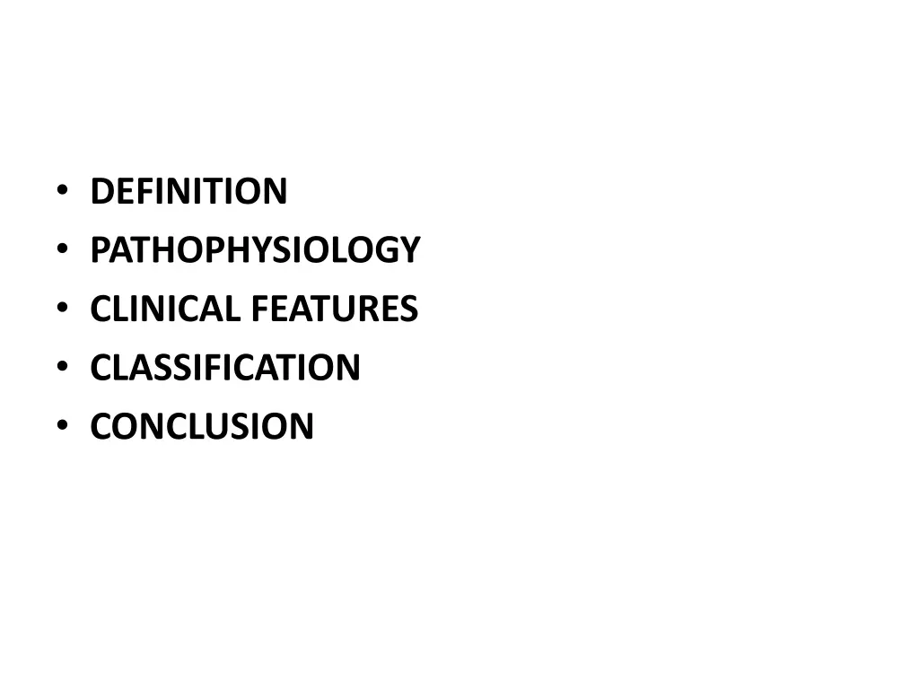 definition pathophysiology clinical features