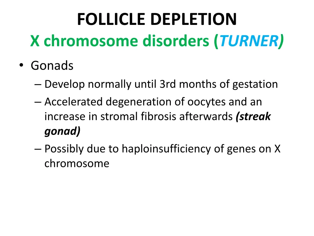 follicle depletion x chromosome disorders turner 1