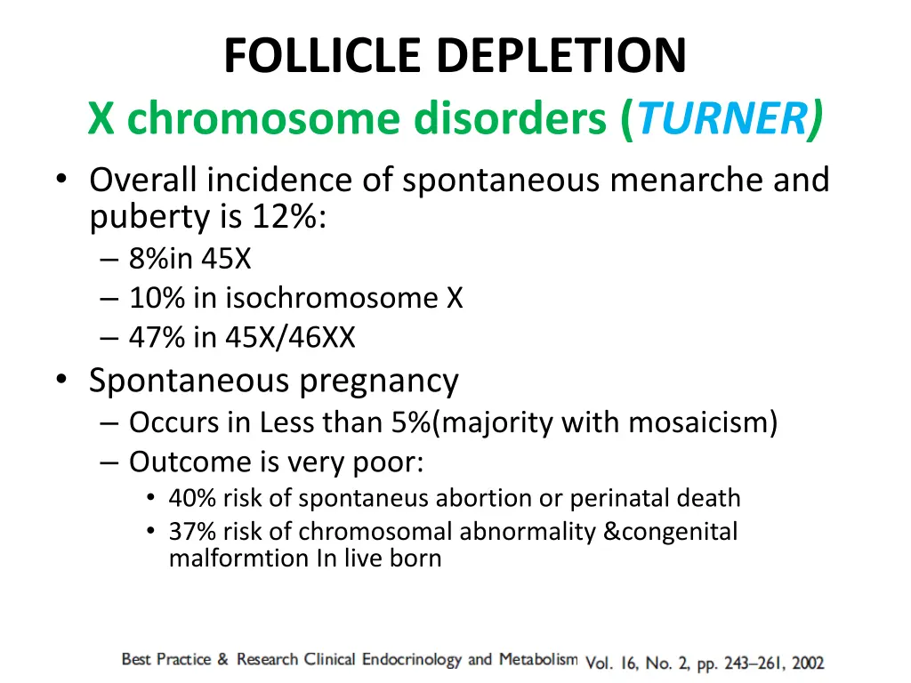 follicle depletion x chromosome disorders turner 2