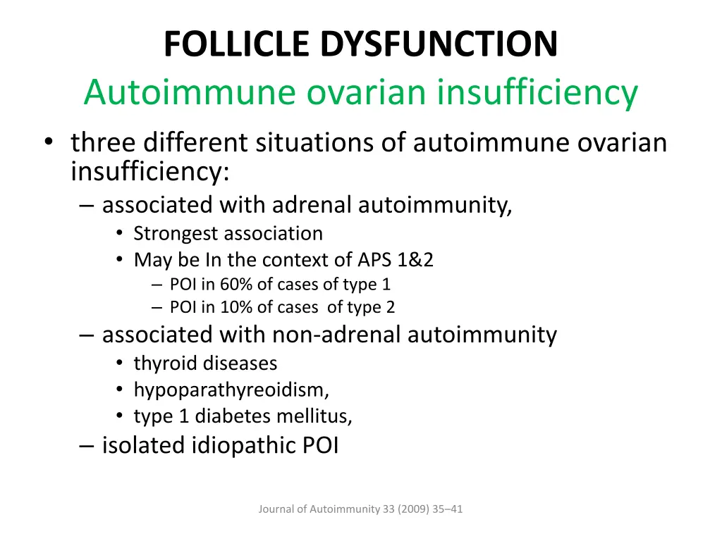 follicle dysfunction autoimmune ovarian 1