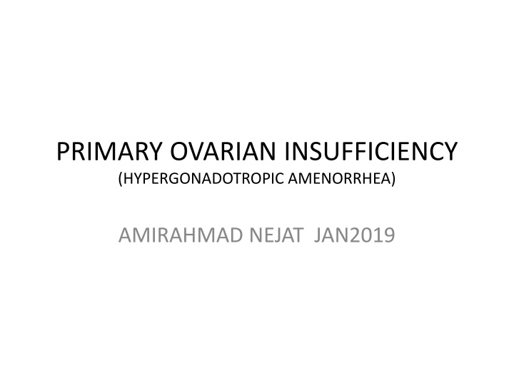 primary ovarian insufficiency hypergonadotropic