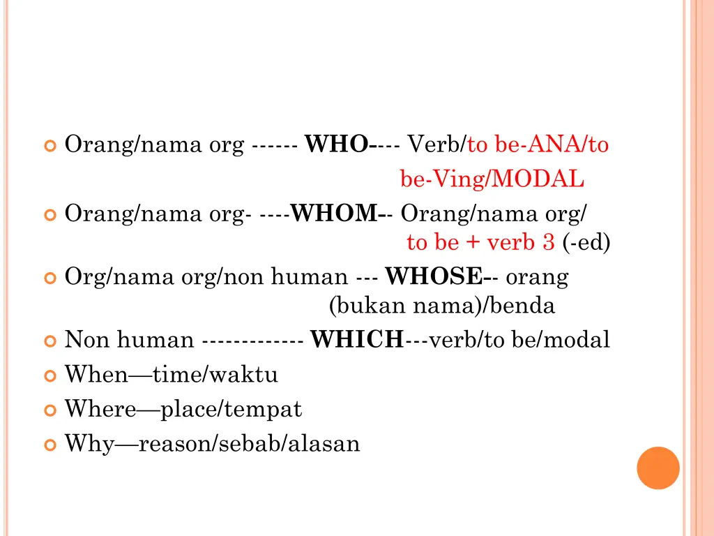 orang nama org who verb to be ana to