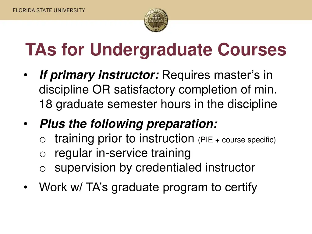 tas for undergraduate courses