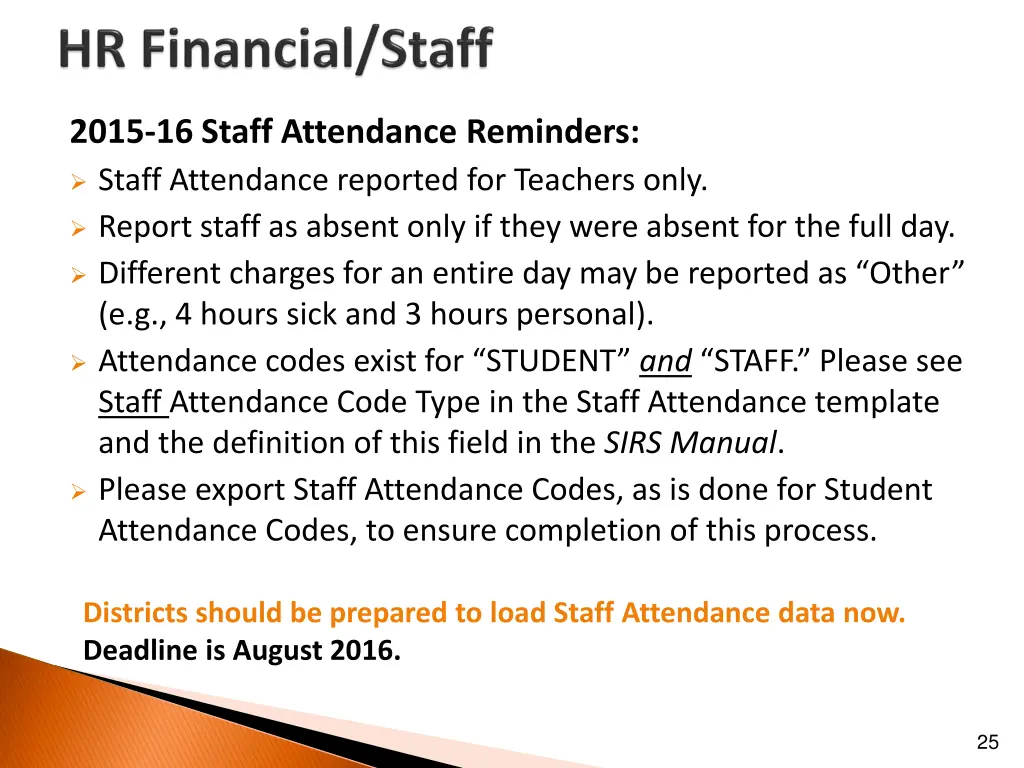 2015 16 staff attendance reminders