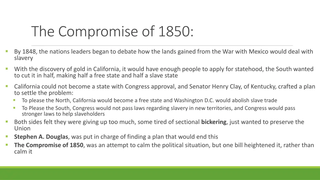 the compromise of 1850