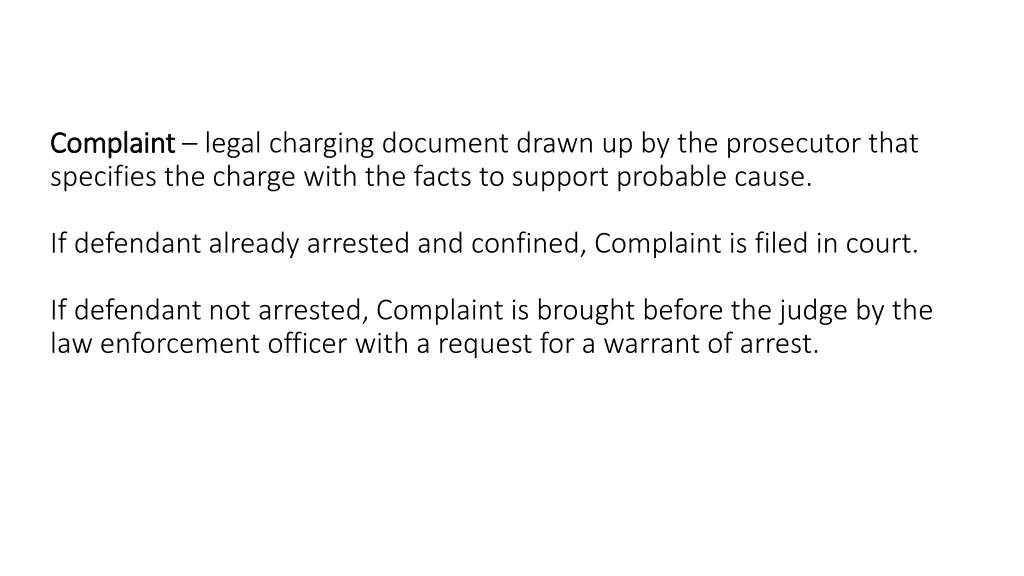 complaint complaint legal charging document drawn