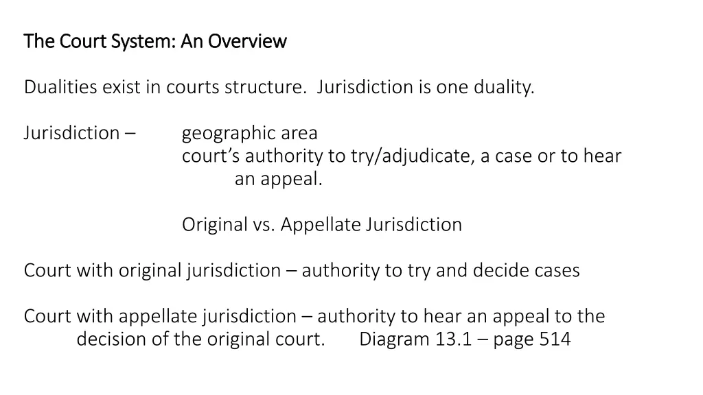 the court system an overview the court system