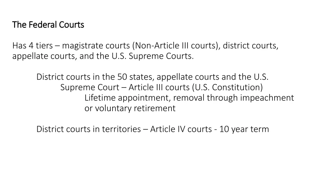 the federal courts the federal courts