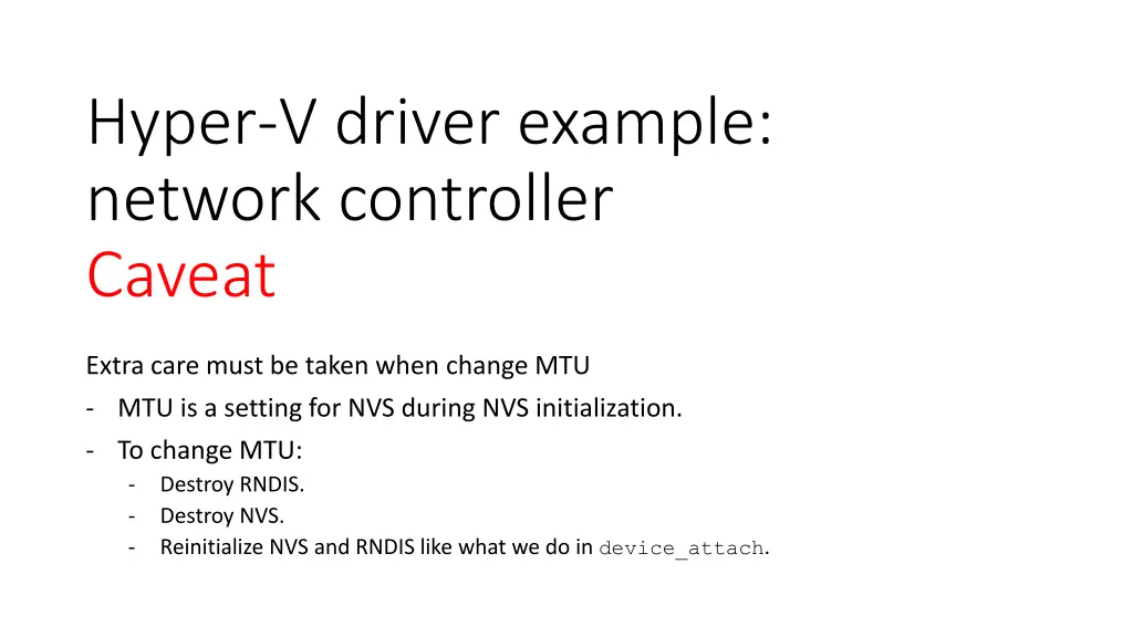 hyper v driver example network controller caveat