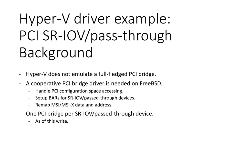 hyper v driver example pci sr iov pass through 1