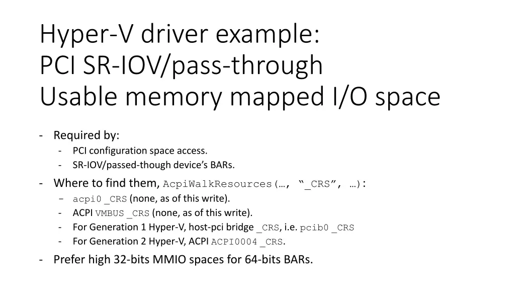 hyper v driver example pci sr iov pass through 2