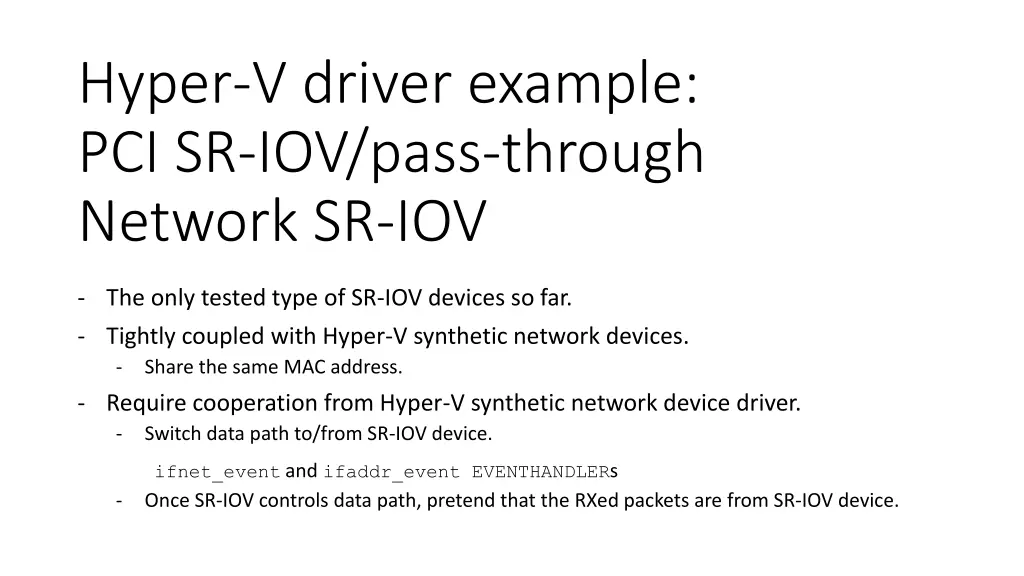 hyper v driver example pci sr iov pass through 8