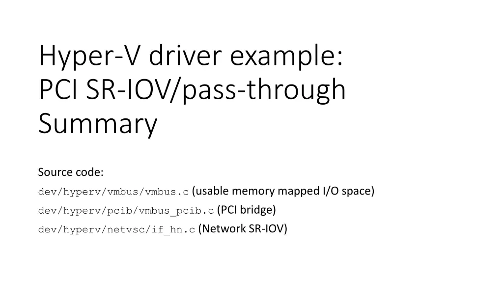 hyper v driver example pci sr iov pass through 9