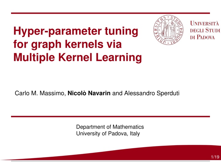 hyper parameter tuning for graph kernels