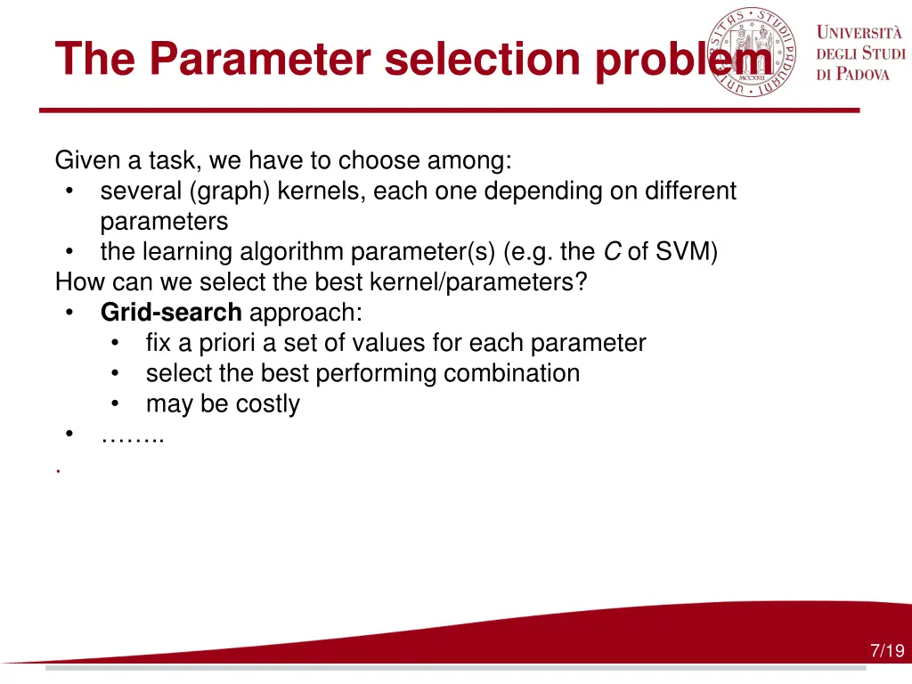 the parameter selection problem