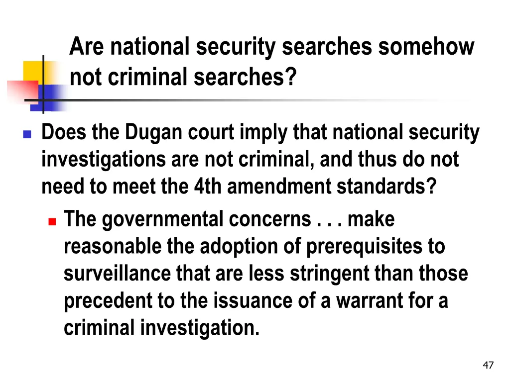 are national security searches somehow