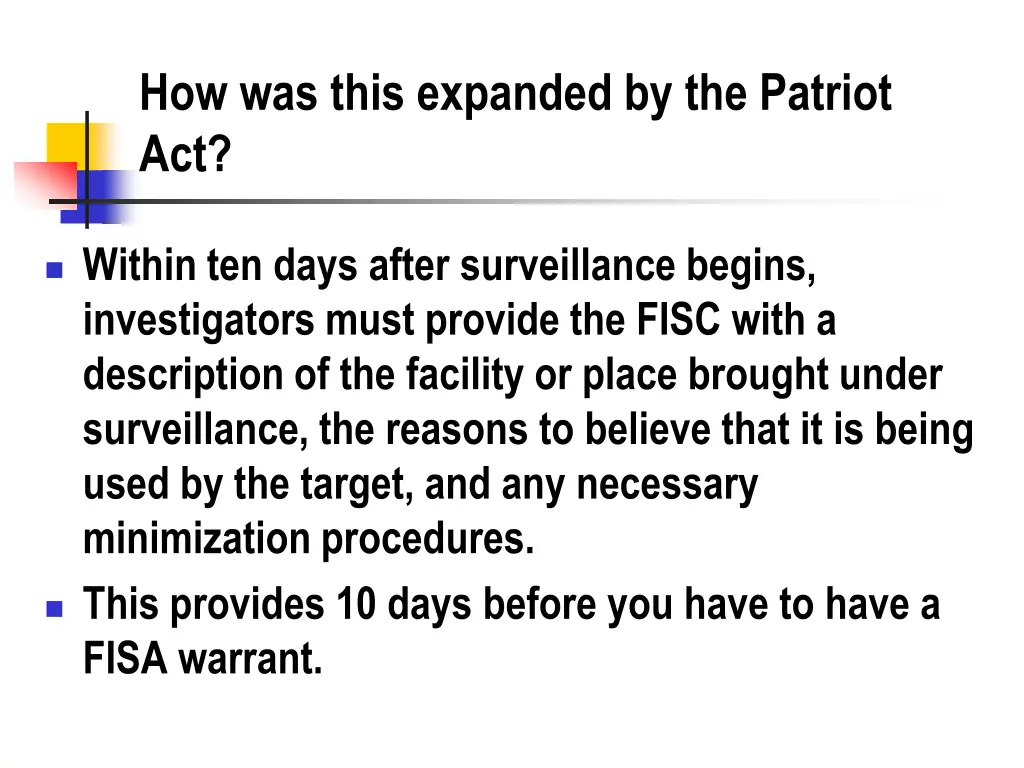 how was this expanded by the patriot act