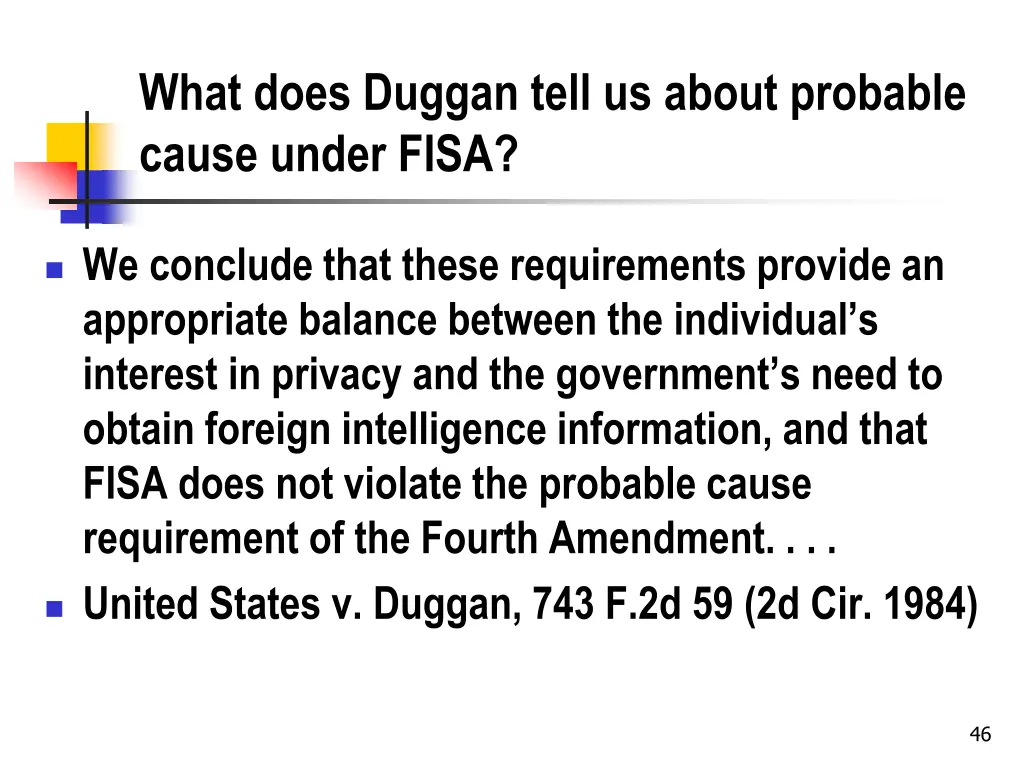 what does duggan tell us about probable cause